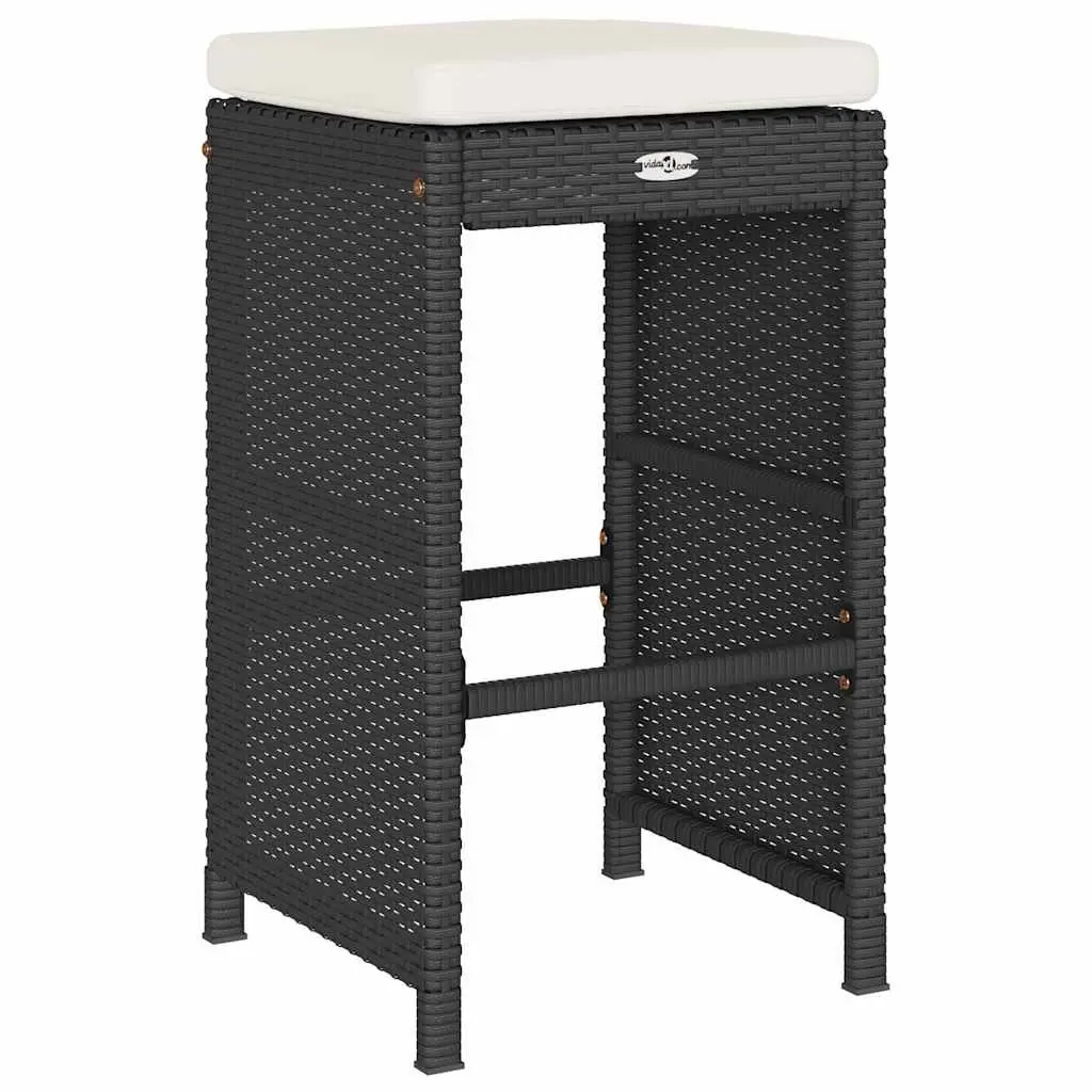 4-Piece Black Garden Bar Stool Set