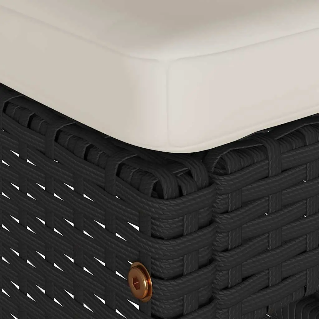 4-Piece Black Garden Bar Stool Set