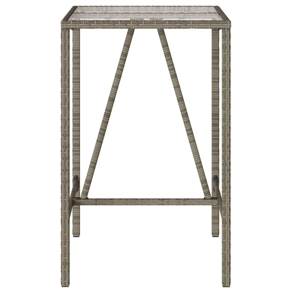 Outdoor Bar Table Grey 70x70x110 cm Poly Rattan Patio Garden Furniture