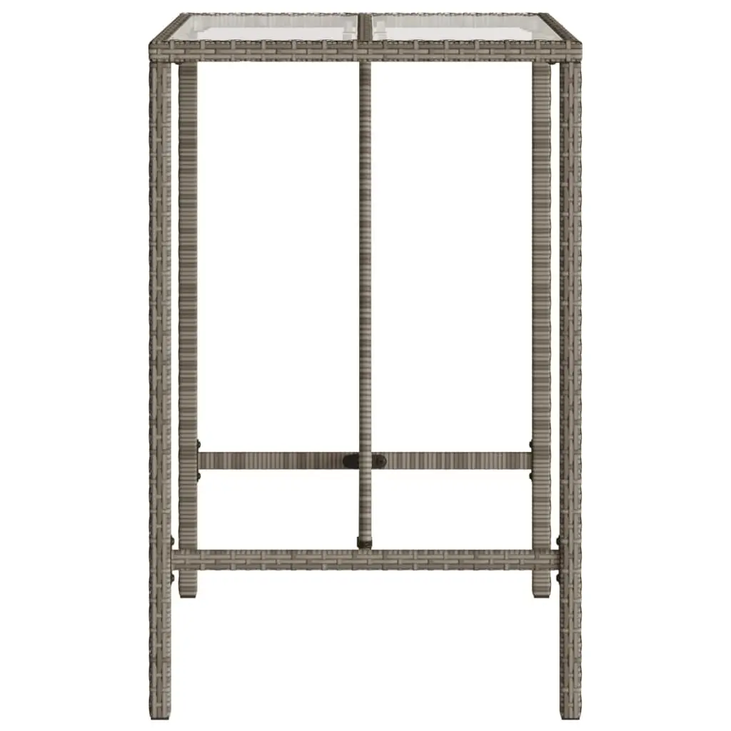 Outdoor Bar Table Grey 70x70x110 cm Poly Rattan Patio Garden Furniture