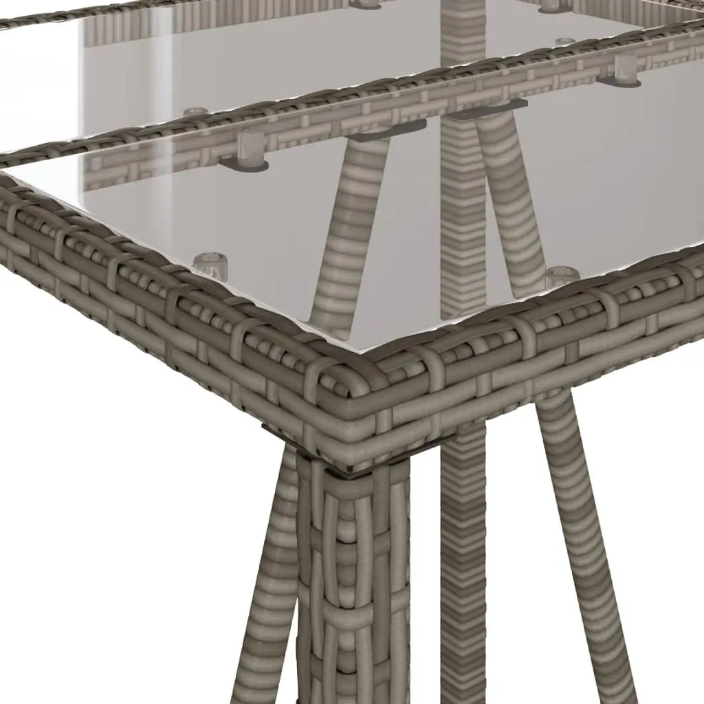 Outdoor Bar Table Grey 70x70x110 cm Poly Rattan Patio Garden Furniture