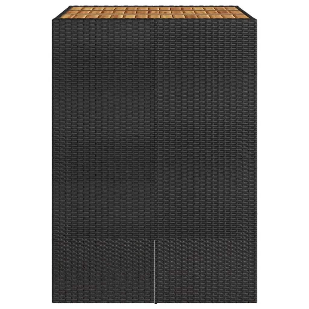 Garden Bar Table Outdoor Use Black Acacia Wood Top 105x80x110cm