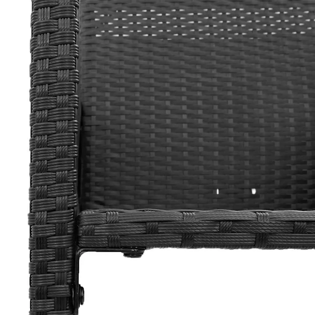 Outdoor Bar Stools Set of 2 Garden Seating Poly Rattan Black Armrest Backrest