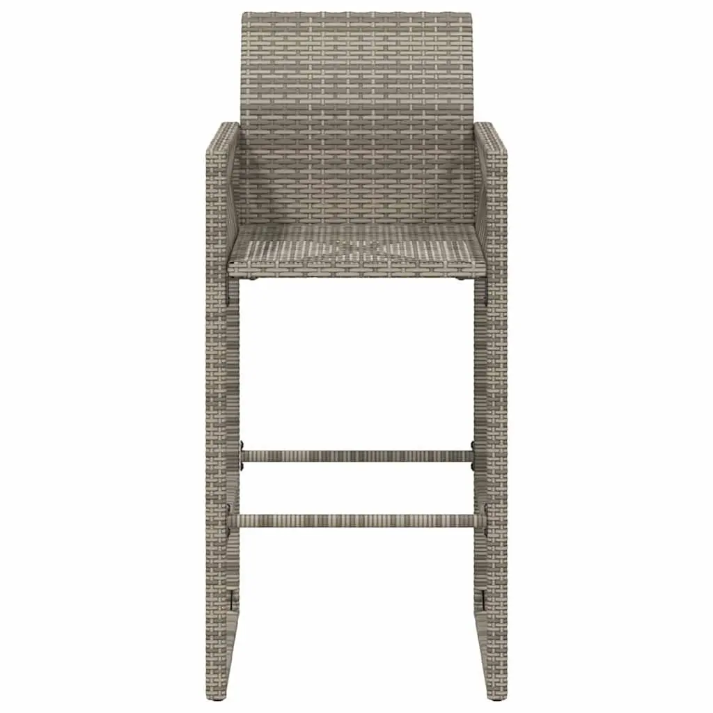 Outdoor Bar Stools Set 2 Piece Patio Garden Seating Grey