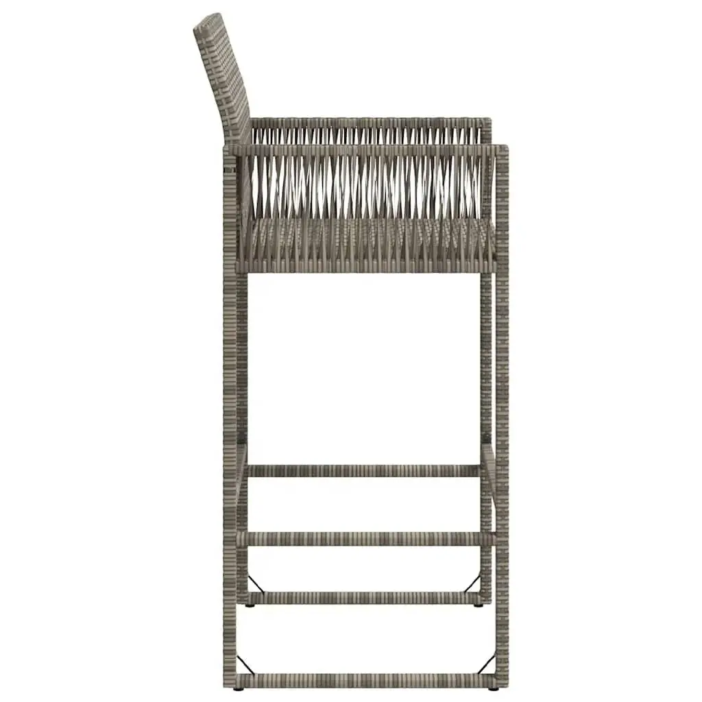 Outdoor Bar Stools Set 2 Piece Patio Garden Seating Grey