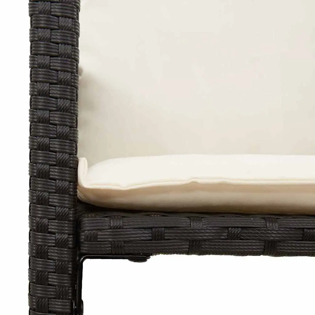 Outdoor Bar Stools Set 2 pcs Garden Seating with Cushions Armrests Backrest