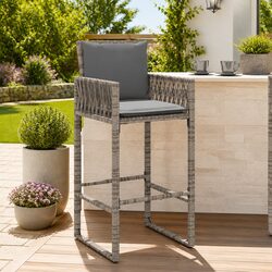Specifications for Grey Outdoor Bar Stools with Cushions