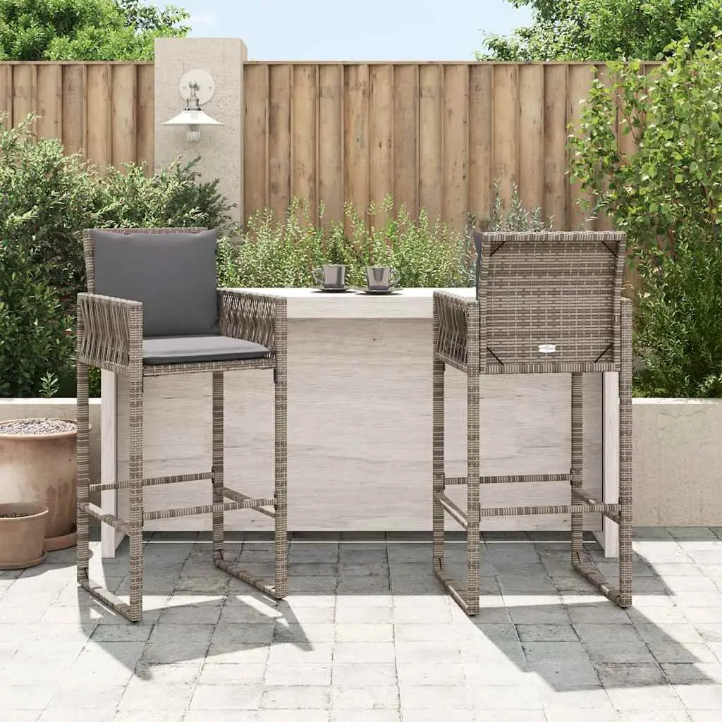 Grey Outdoor Bar Stools with Cushions