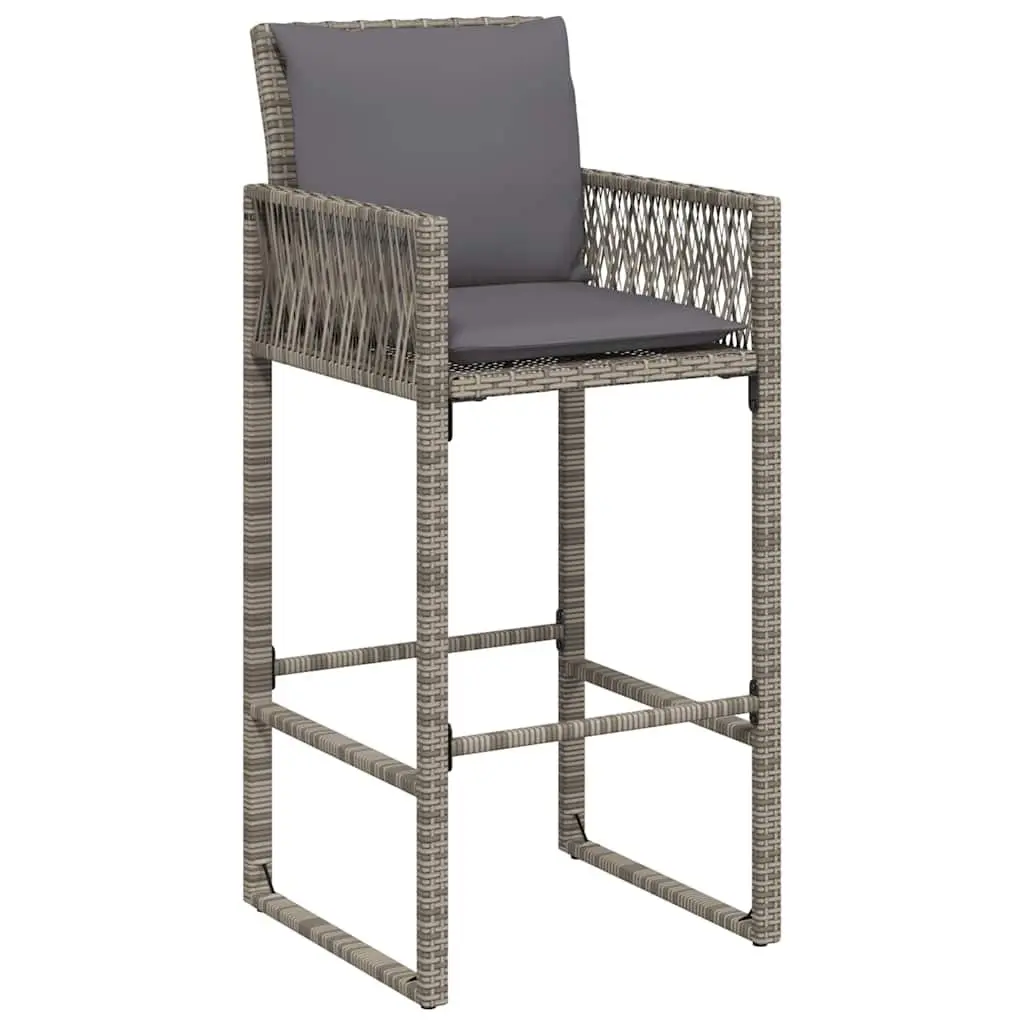 Grey Outdoor Bar Stools with Cushions