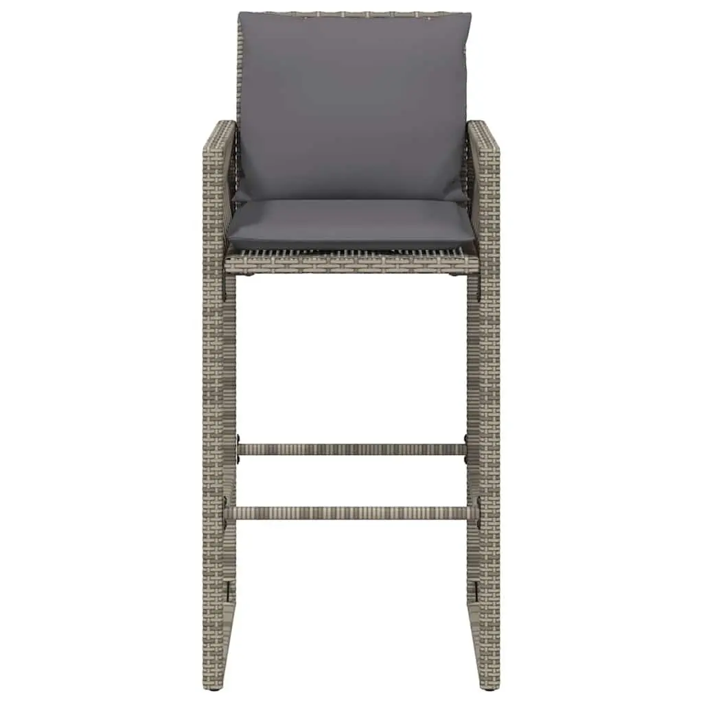 Grey Outdoor Bar Stools with Cushions