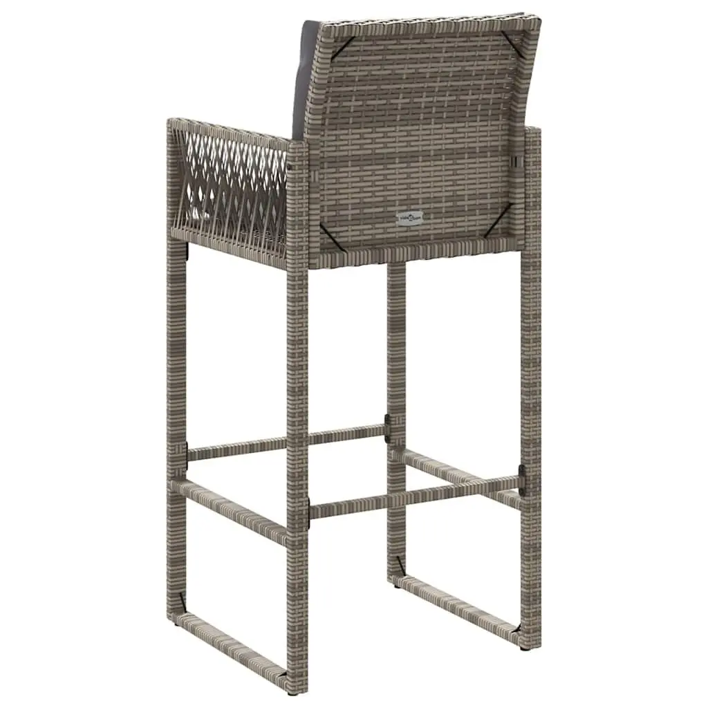 Grey Outdoor Bar Stools with Cushions