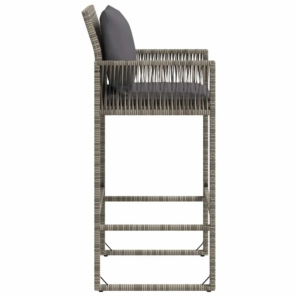 Grey Outdoor Bar Stools with Cushions