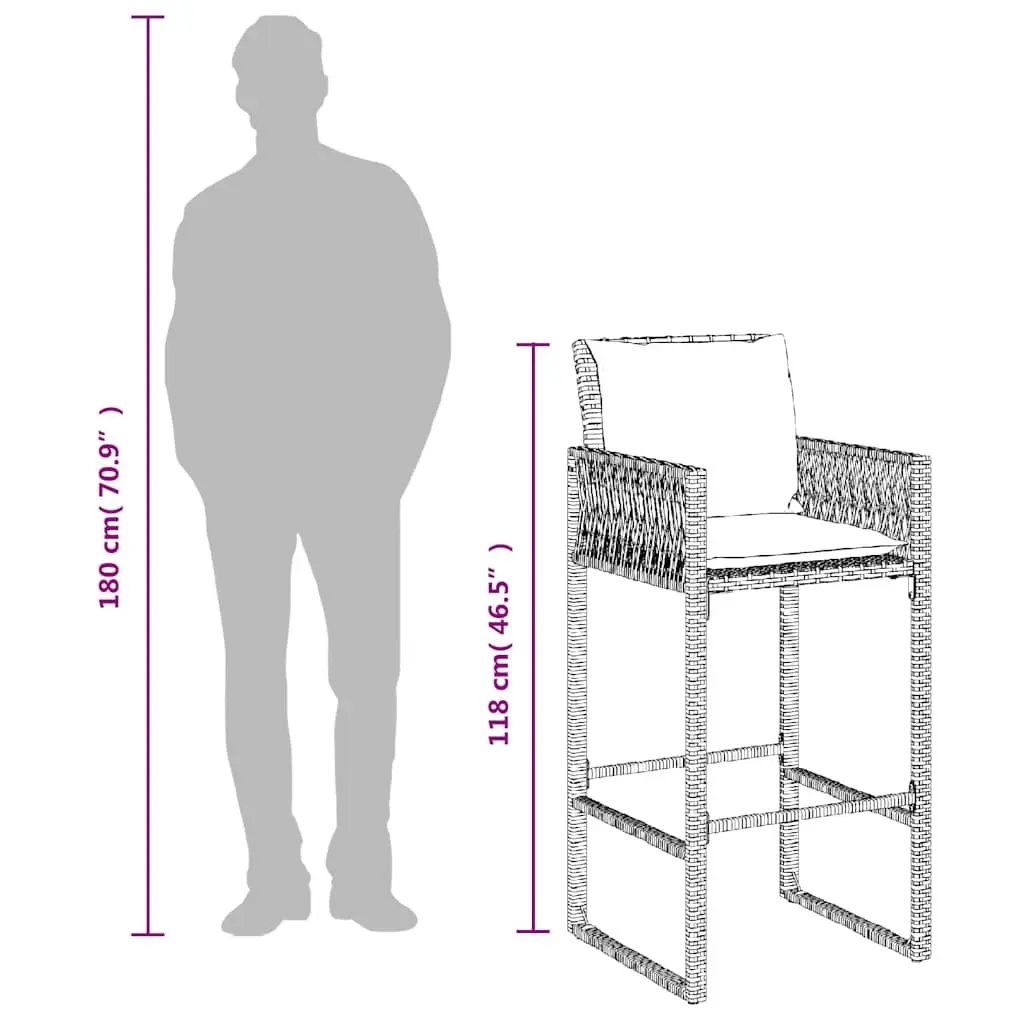 Grey Outdoor Bar Stools with Cushions