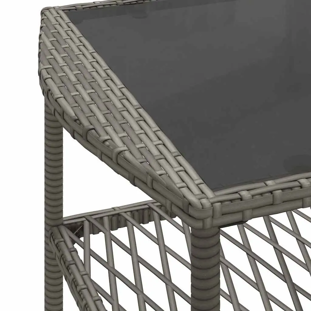 4 Piece Garden Sofa Set Grey Poly Rattan Outdoor Furniture for Patio and Garden