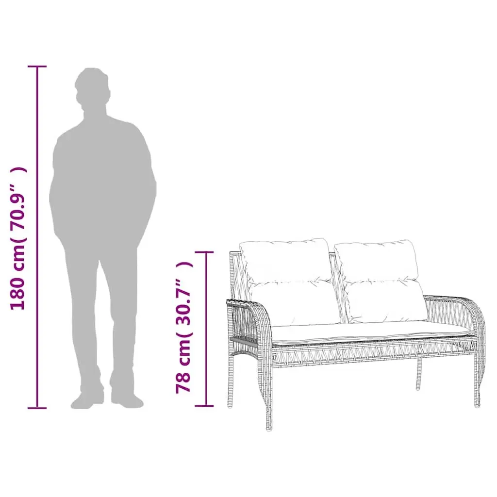 4 Piece Garden Sofa Set Grey Poly Rattan Outdoor Furniture for Patio and Garden