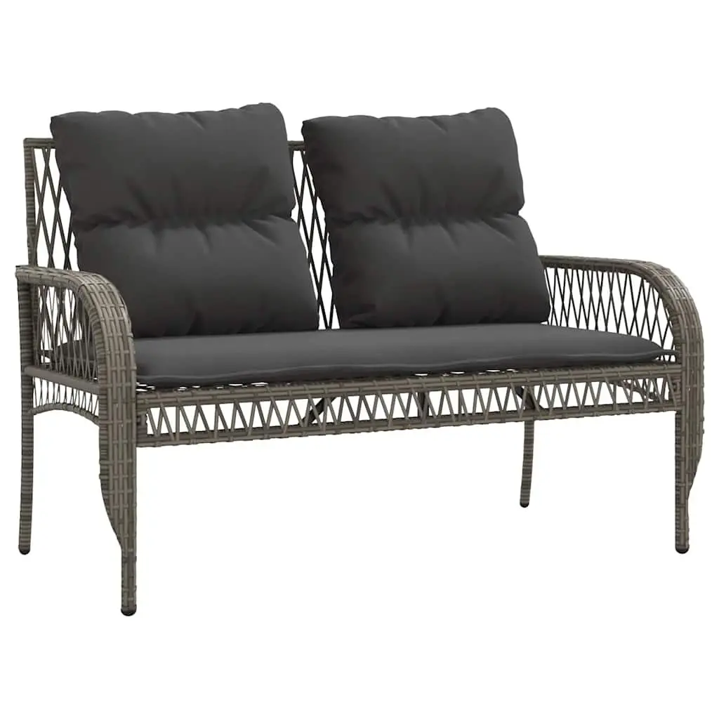 4 Piece Garden Sofa Set Grey Poly Rattan Outdoor Furniture for Patio and Garden