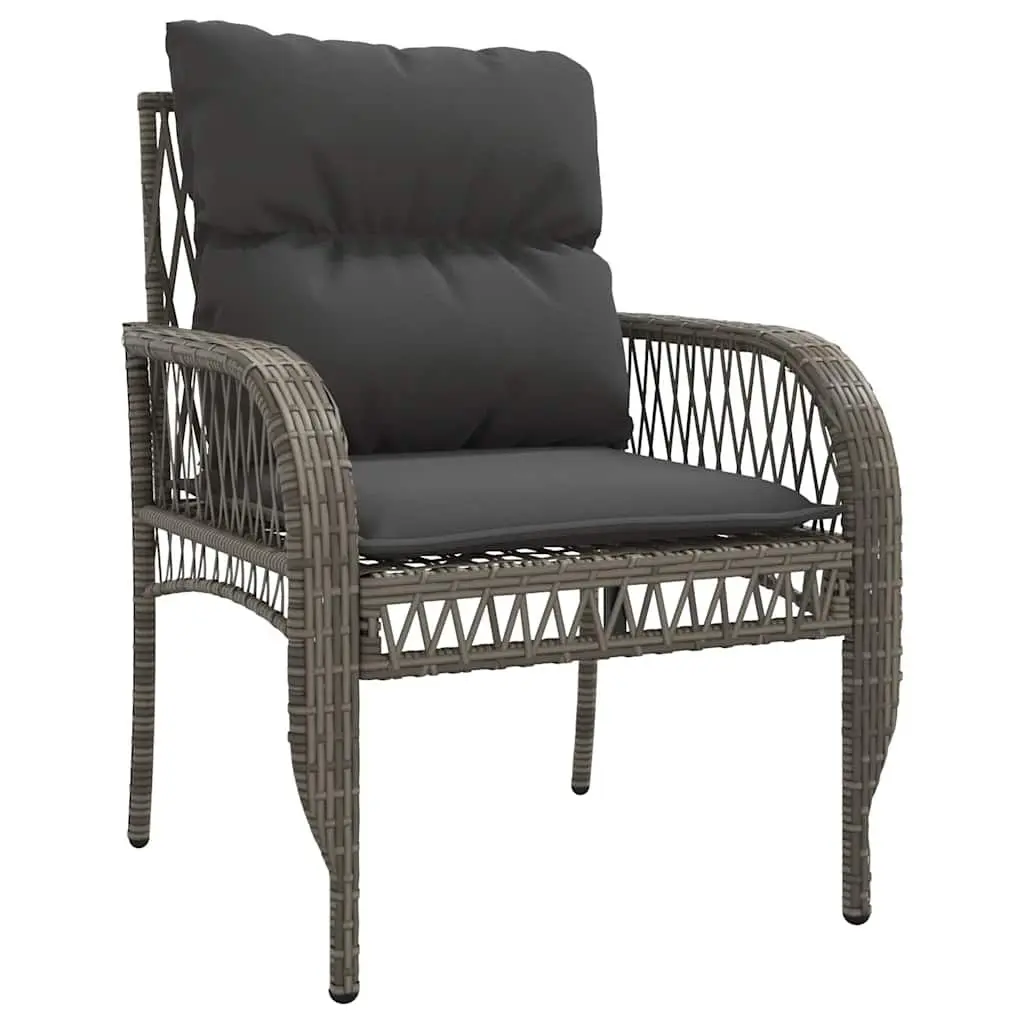4 Piece Garden Sofa Set Grey Poly Rattan Outdoor Furniture for Patio and Garden