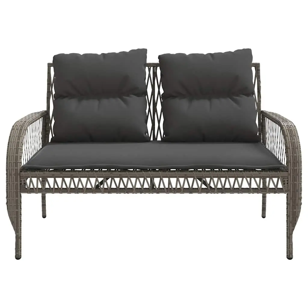 4 Piece Garden Sofa Set Grey Poly Rattan Outdoor Furniture for Patio and Garden