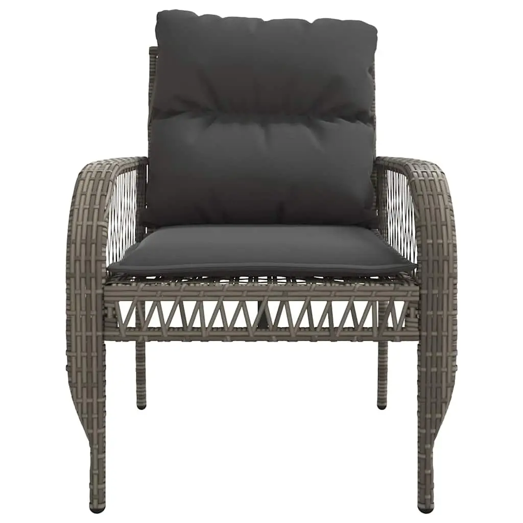 4 Piece Garden Sofa Set Grey Poly Rattan Outdoor Furniture for Patio and Garden