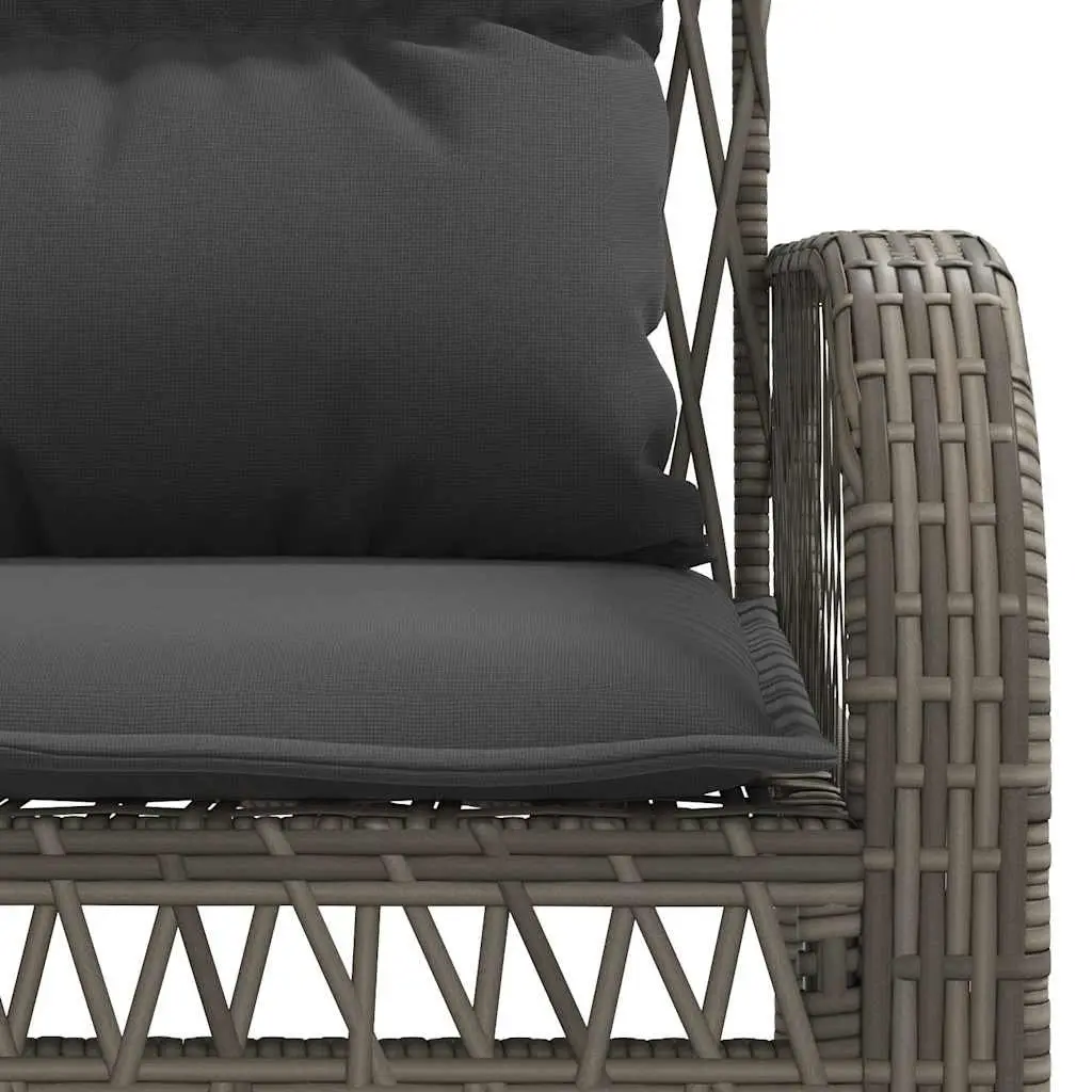 4 Piece Garden Sofa Set Grey Poly Rattan Outdoor Furniture for Patio and Garden