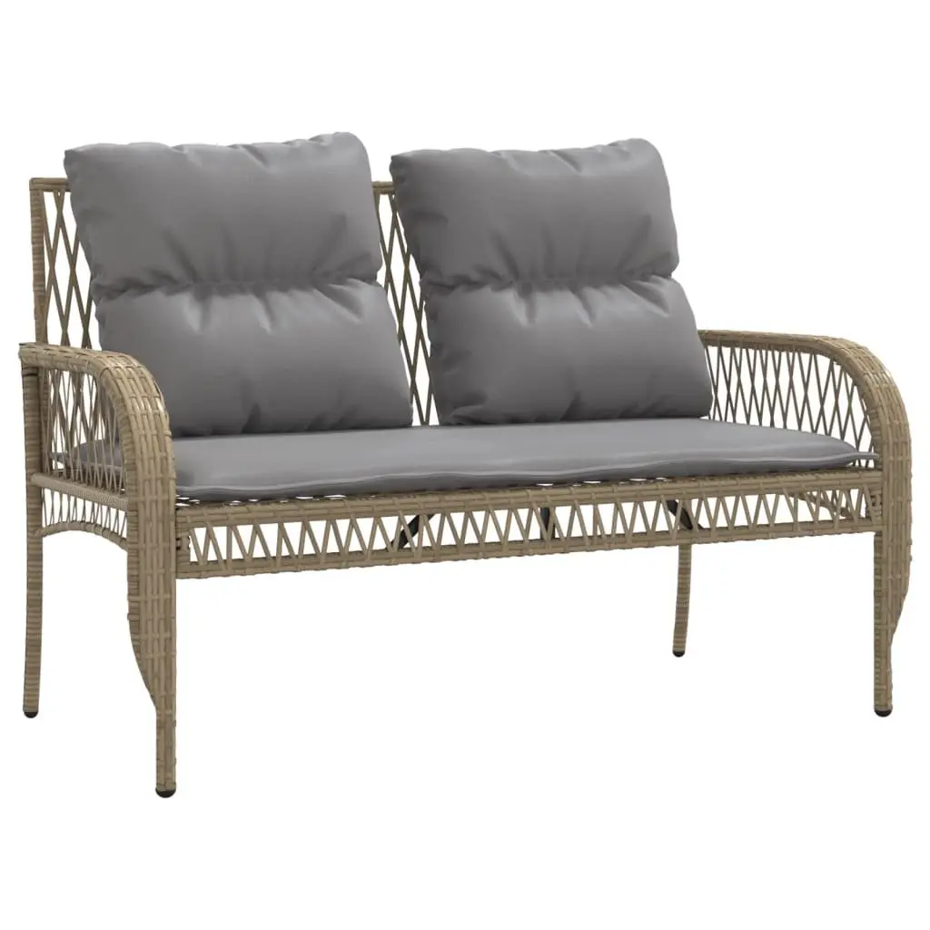 4 Piece Outdoor Garden Sofa Set Patio Seating Beige with Cushions