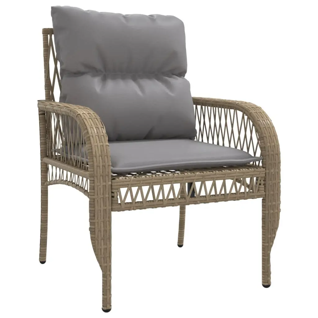 4 Piece Outdoor Garden Sofa Set Patio Seating Beige with Cushions