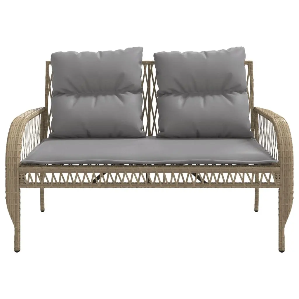 4 Piece Outdoor Garden Sofa Set Patio Seating Beige with Cushions