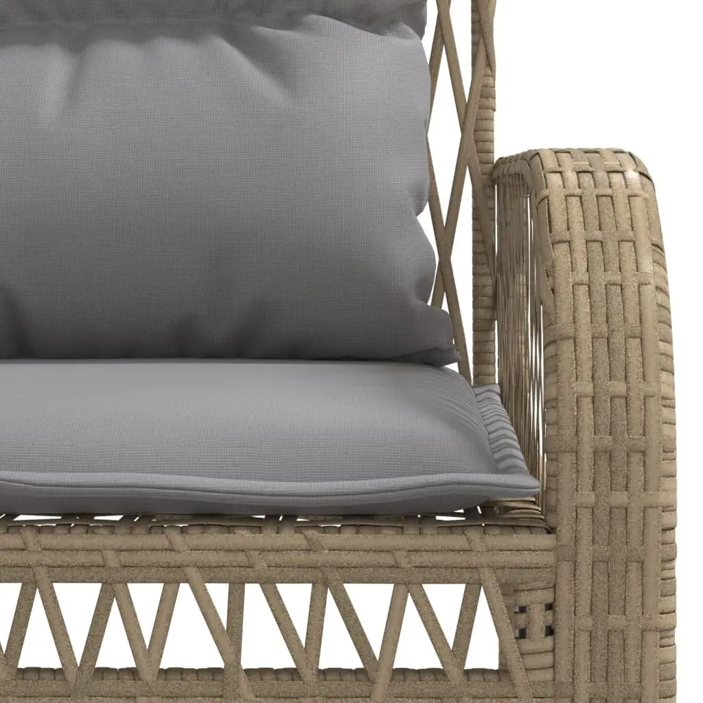 4 Piece Outdoor Garden Sofa Set Patio Seating Beige with Cushions