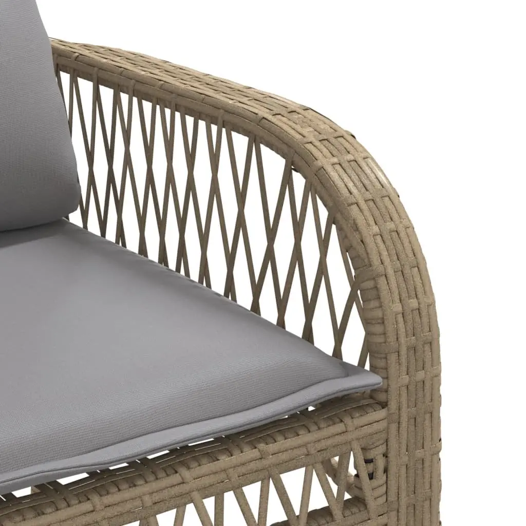 4 Piece Outdoor Garden Sofa Set Patio Seating Beige with Cushions