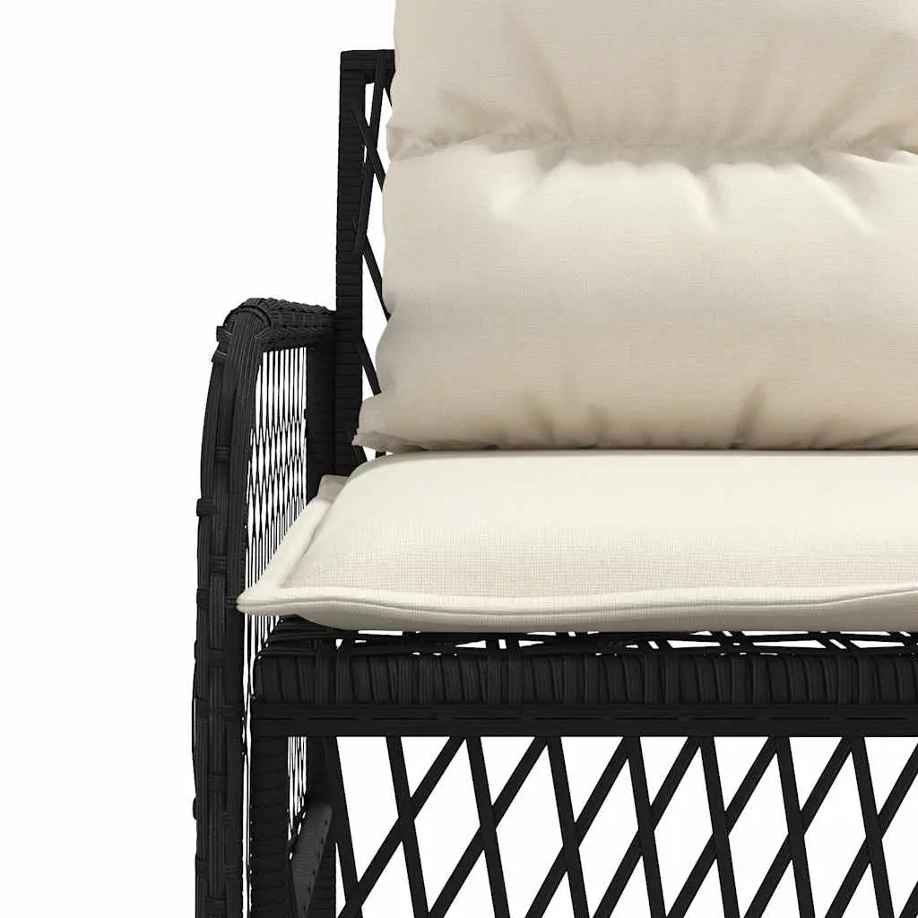 2 Piece Garden Sofa Set for Outdoor Patio Black