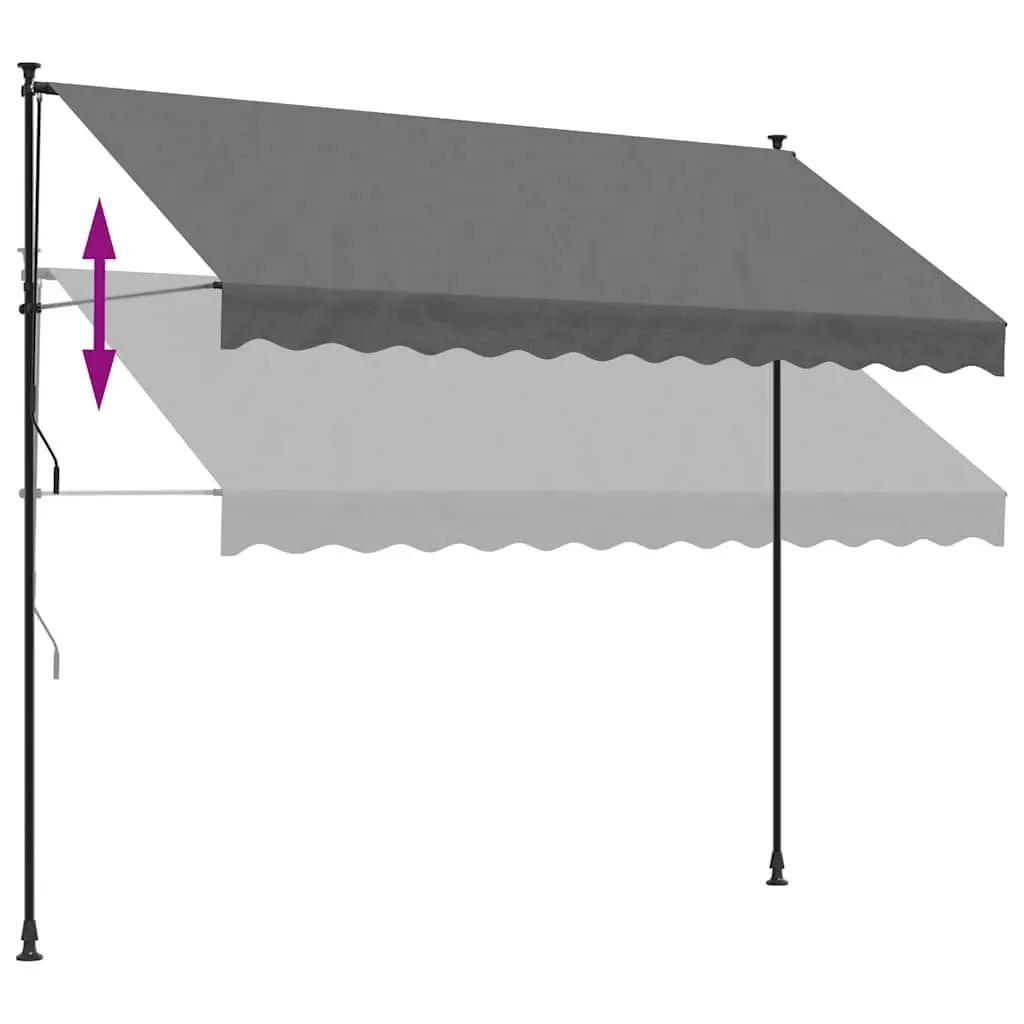 Retractable Awning Patio Window Door Shade Steel Frame 300x150cm