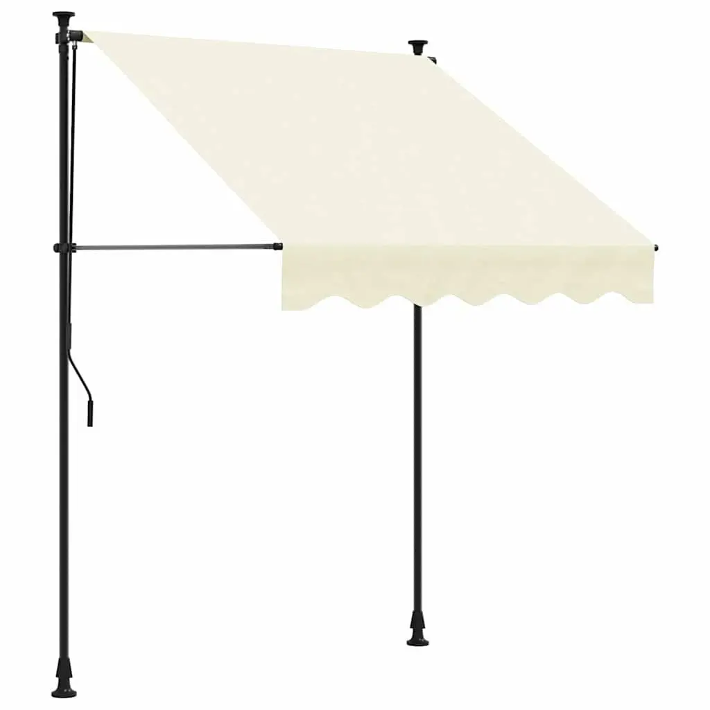 Retractable Awning Cream 200x115 cm Patio Window Door Shade Crank Handle Steel