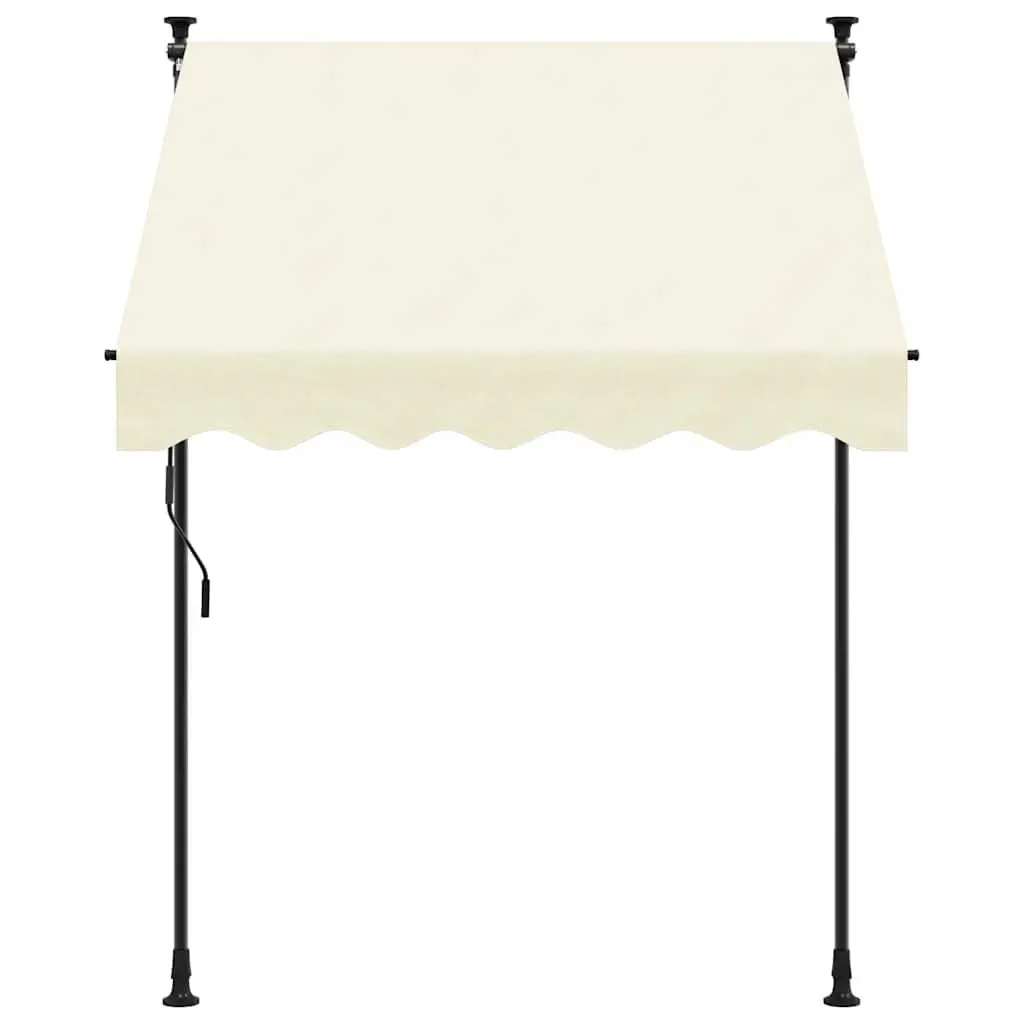 Retractable Awning Cream 200x115 cm Patio Window Door Shade Crank Handle Steel