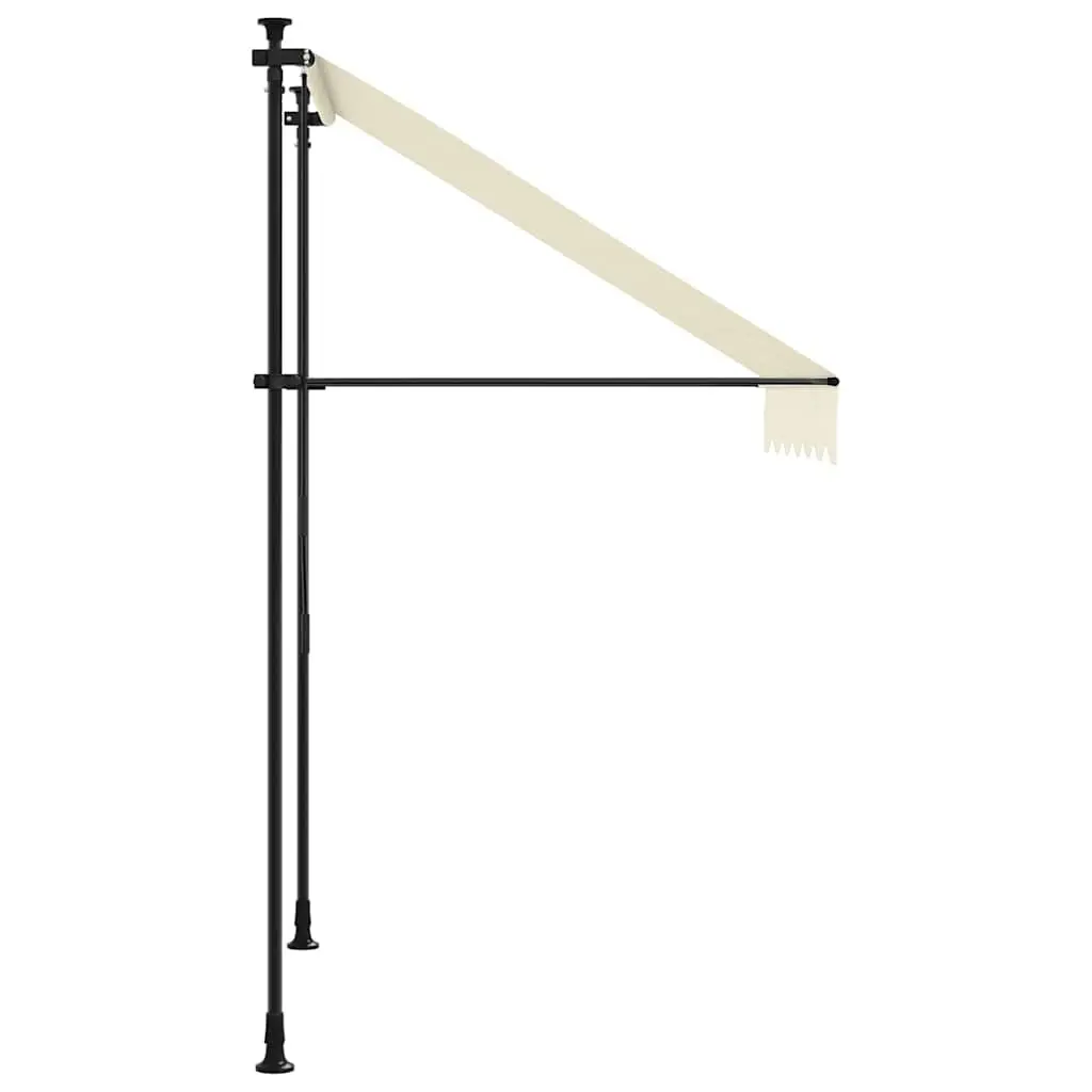 Retractable Awning Cream 200x115 cm Patio Window Door Shade Crank Handle Steel