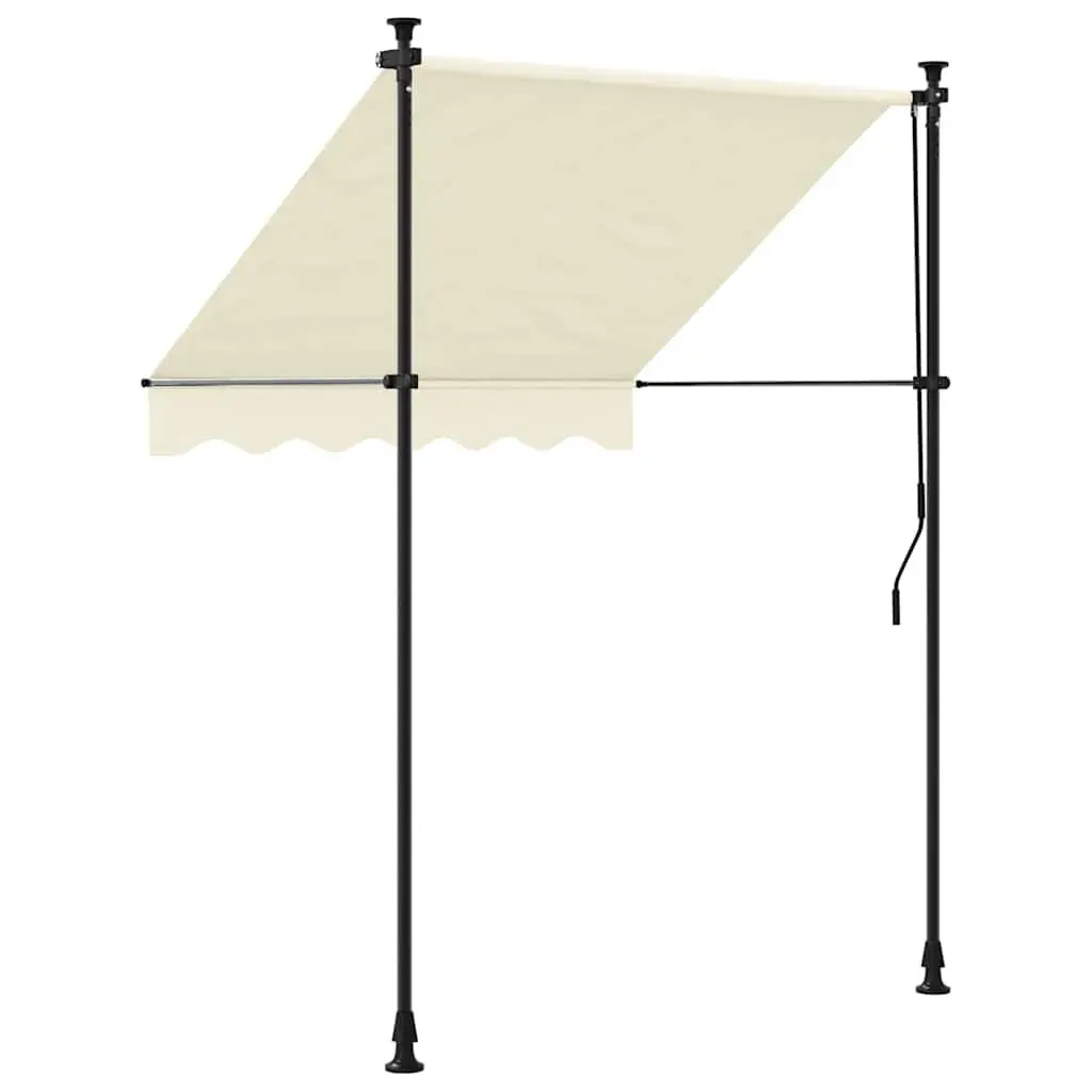 Retractable Awning Cream 200x115 cm Patio Window Door Shade Crank Handle Steel