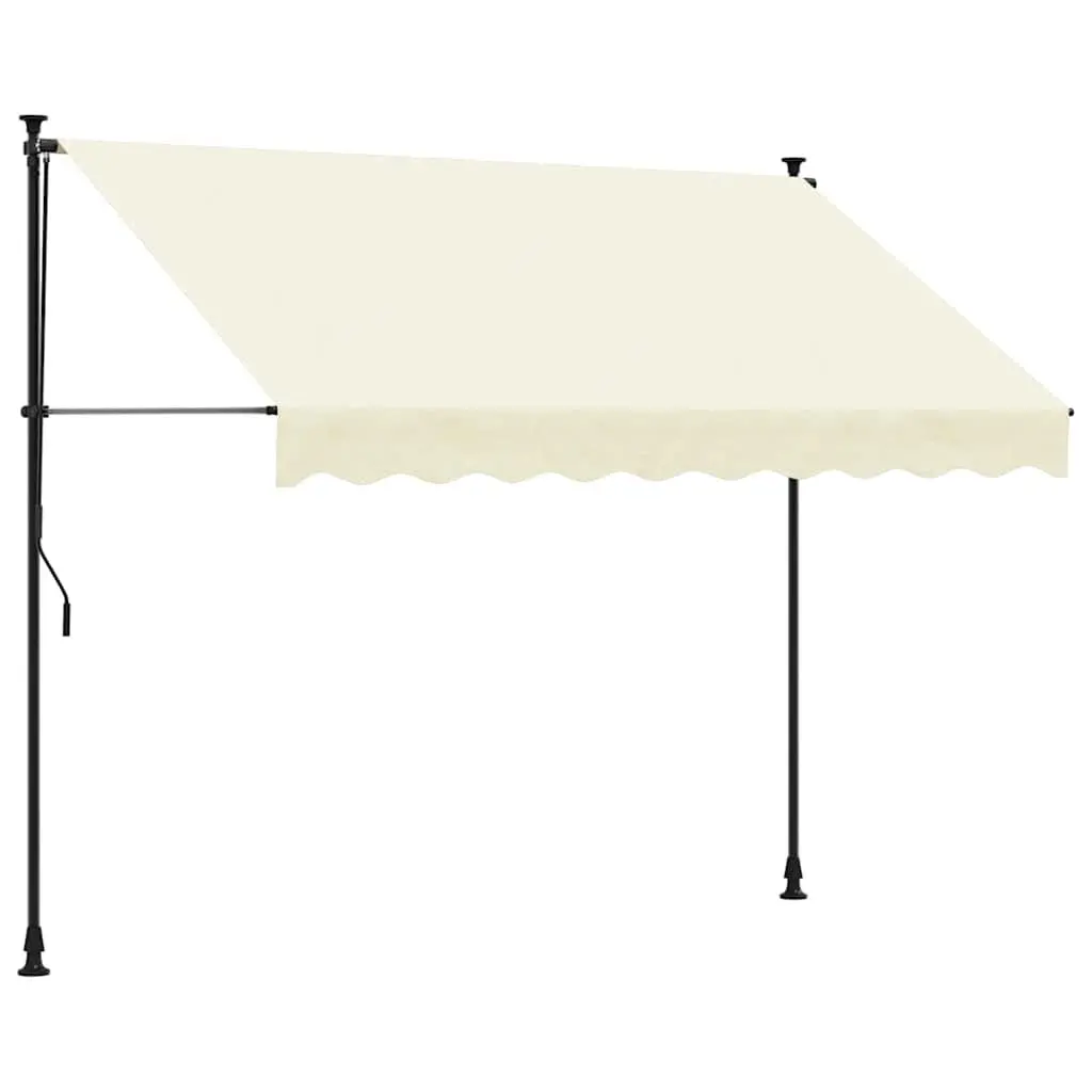 Retractable Awning Cream 300x150 cm Manual Crank Patio Window Door Shade