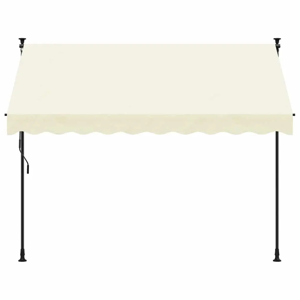 Retractable Awning Cream 300x150 cm Manual Crank Patio Window Door Shade