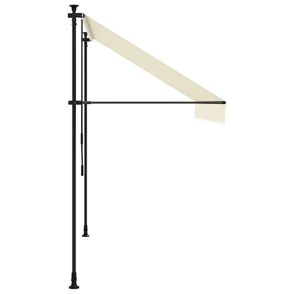 Retractable Awning Cream 300x150 cm Manual Crank Patio Window Door Shade