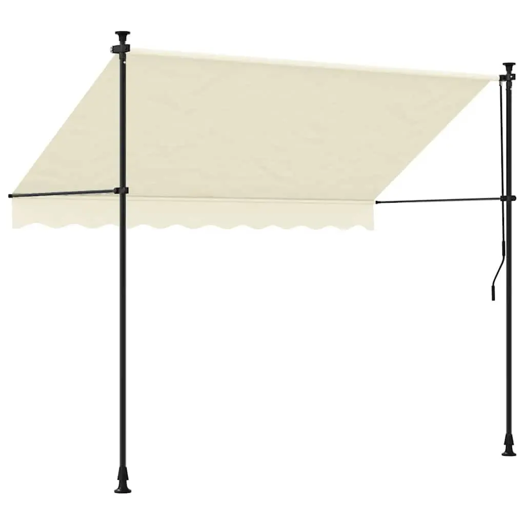 Retractable Awning Cream 300x150 cm Manual Crank Patio Window Door Shade