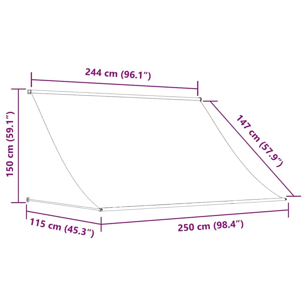 Retractable Awning Anthracite 250x150cm