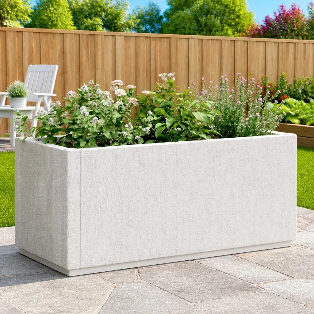 White Garden Planter 80x36x35 cm