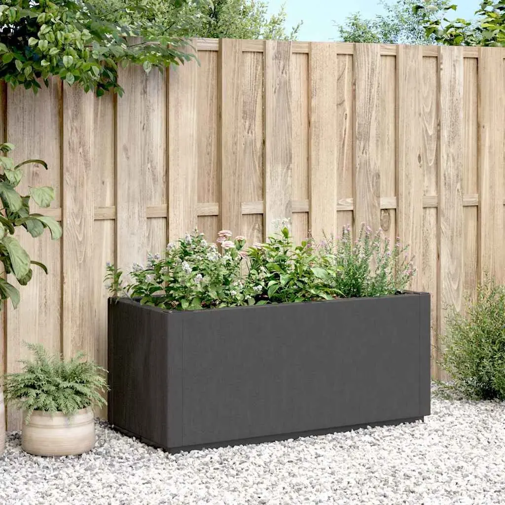 Garden Flower Box Dark Grey Planter Box Outdoor Patio Terrace Plant Pot