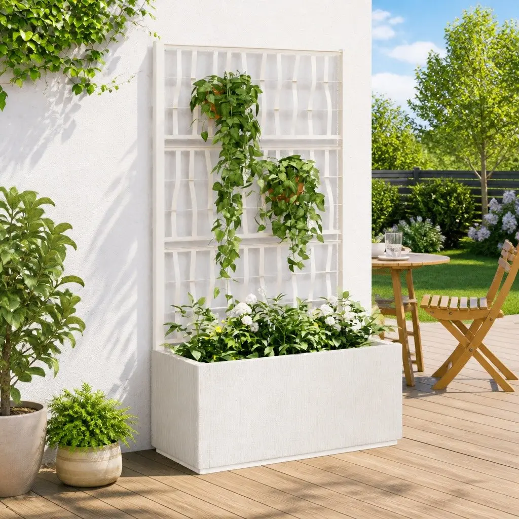 Garden Planter with Trellis Outdoor 80x36x140cm Climbing Plant Support
