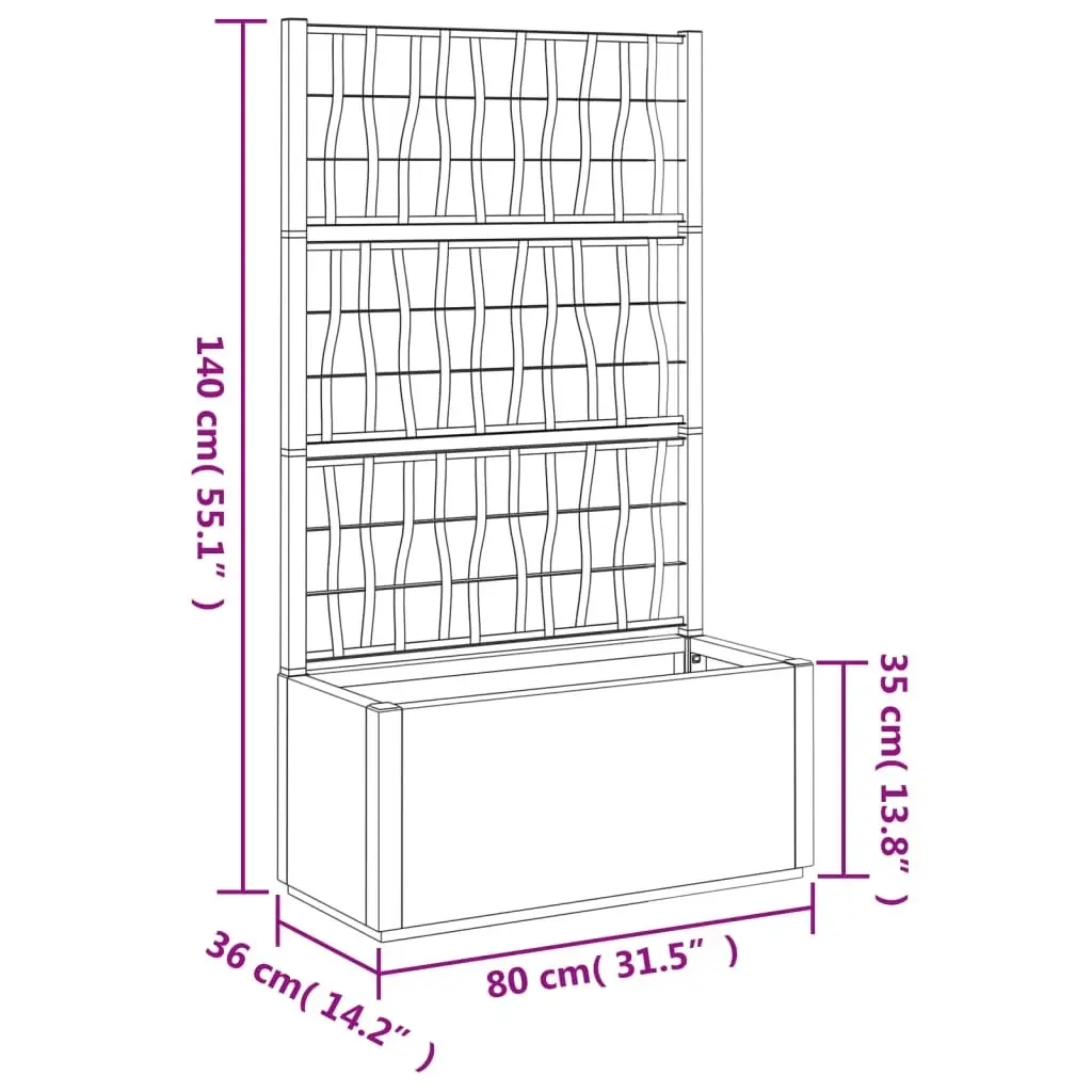 Garden Planter with Trellis Brown Outdoor Climbing Plant Support Flower Pot
