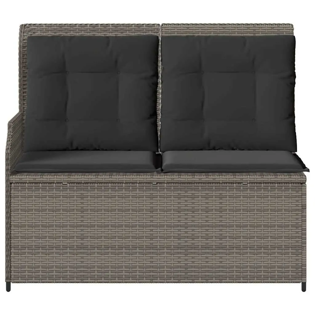 Reclining Garden Bench Outdoor Seating with Padded Cushions Adjustable Backrest