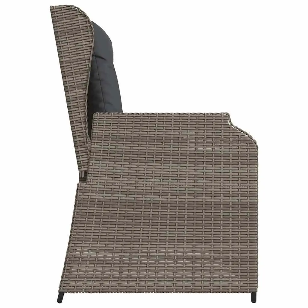 Reclining Garden Bench Outdoor Seating with Padded Cushions Adjustable Backrest