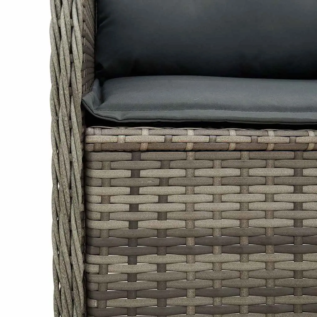 Reclining Garden Bench Outdoor Seating with Padded Cushions Adjustable Backrest
