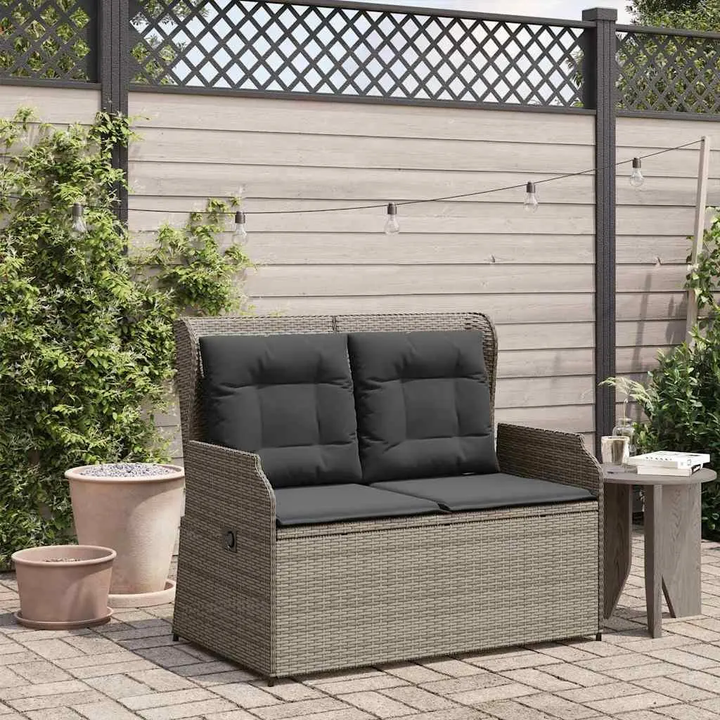 Adjustable Reclining Garden Bench with Cushions