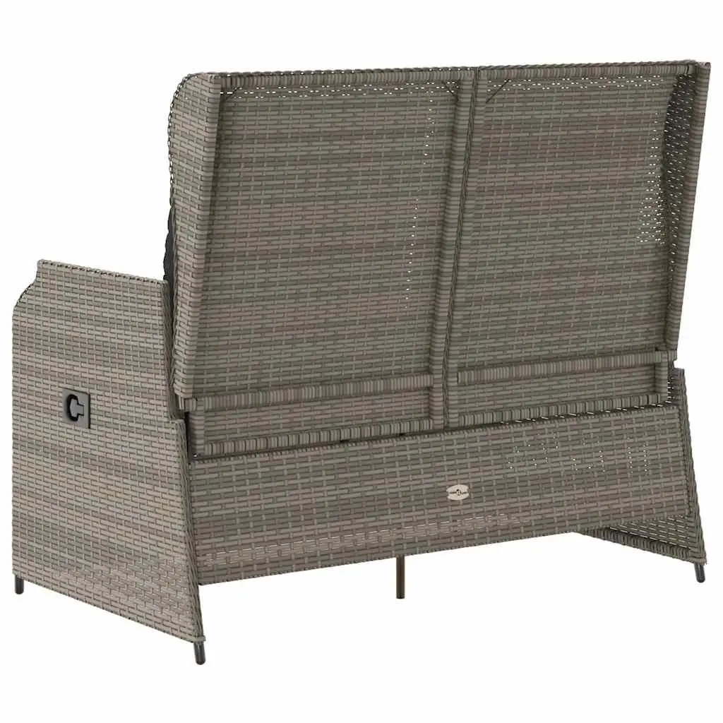Adjustable Reclining Garden Bench with Cushions