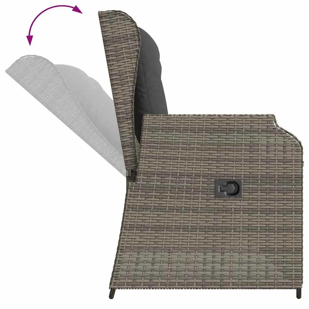 Adjustable Reclining Garden Bench with Cushions